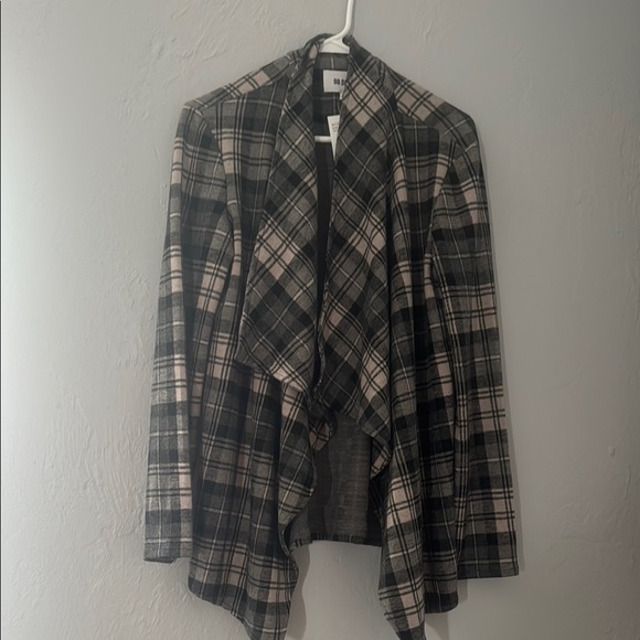 BB Dakota Sweaters - BB Dakota Checkered Draped Jacket 147